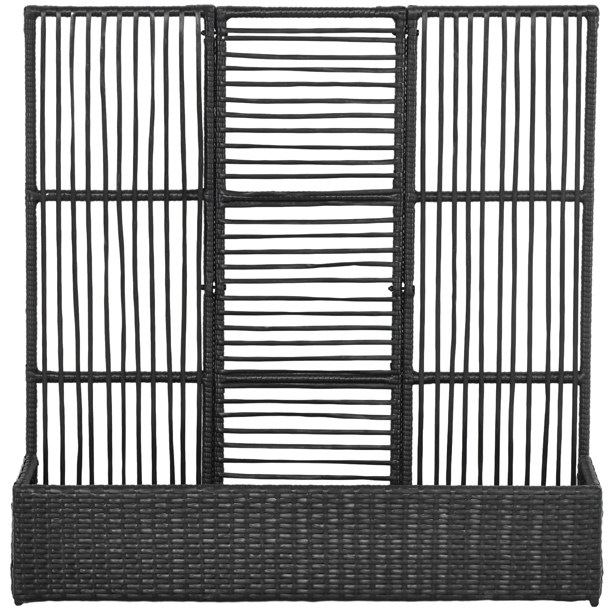 Outsunny Polyrattan Hochbeet mit Rankgitter, Blumenkasten, Pflanzenkasten, günstig online kaufen