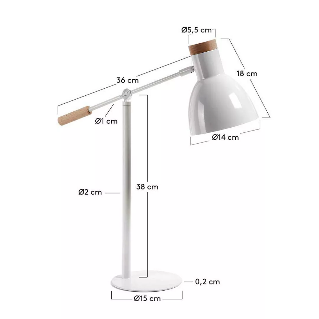 Tischlampe aus Metall in Weiß günstig online kaufen