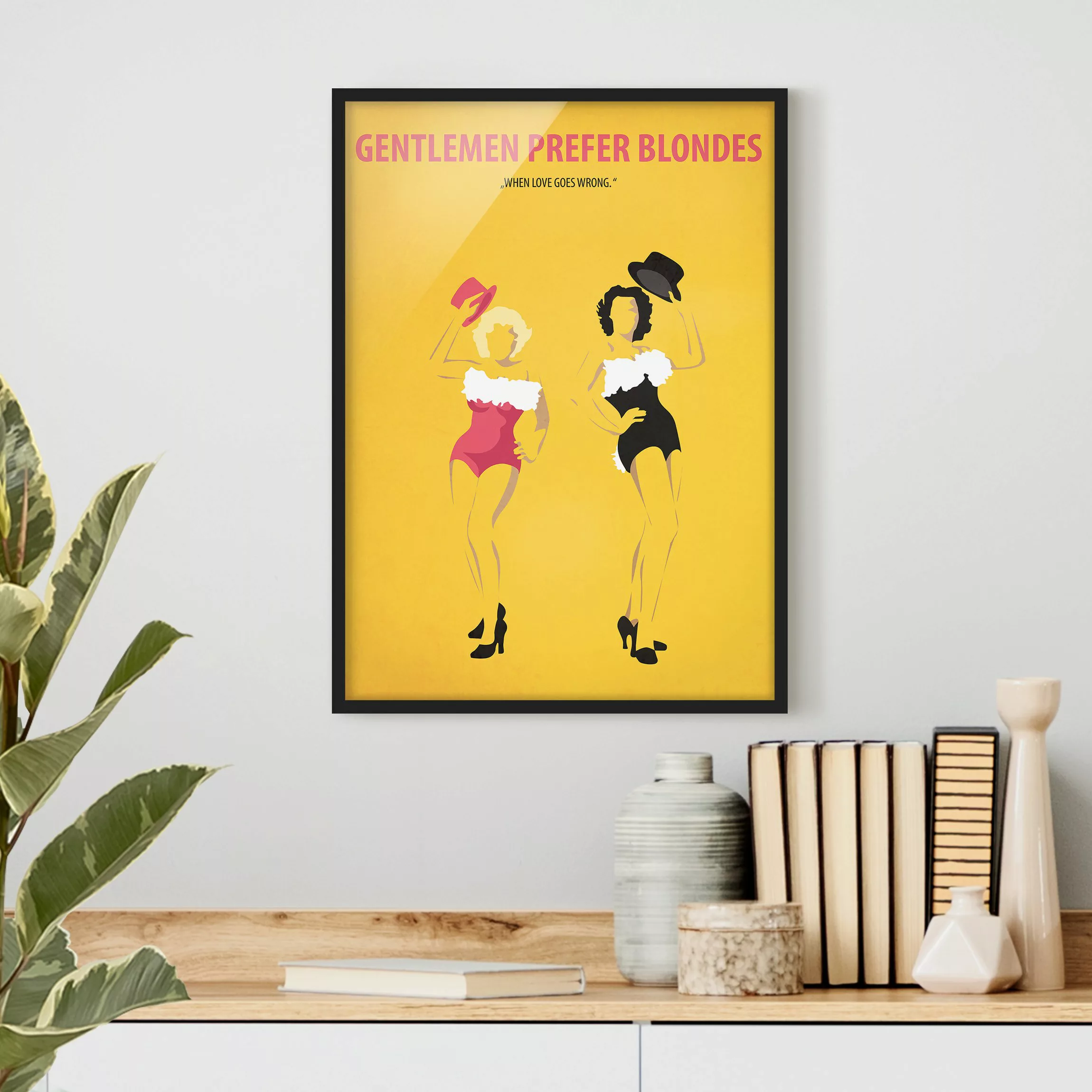 Bild mit Rahmen Kunstdruck - Hochformat Filmposter Gentlemen Prefer Blondes günstig online kaufen