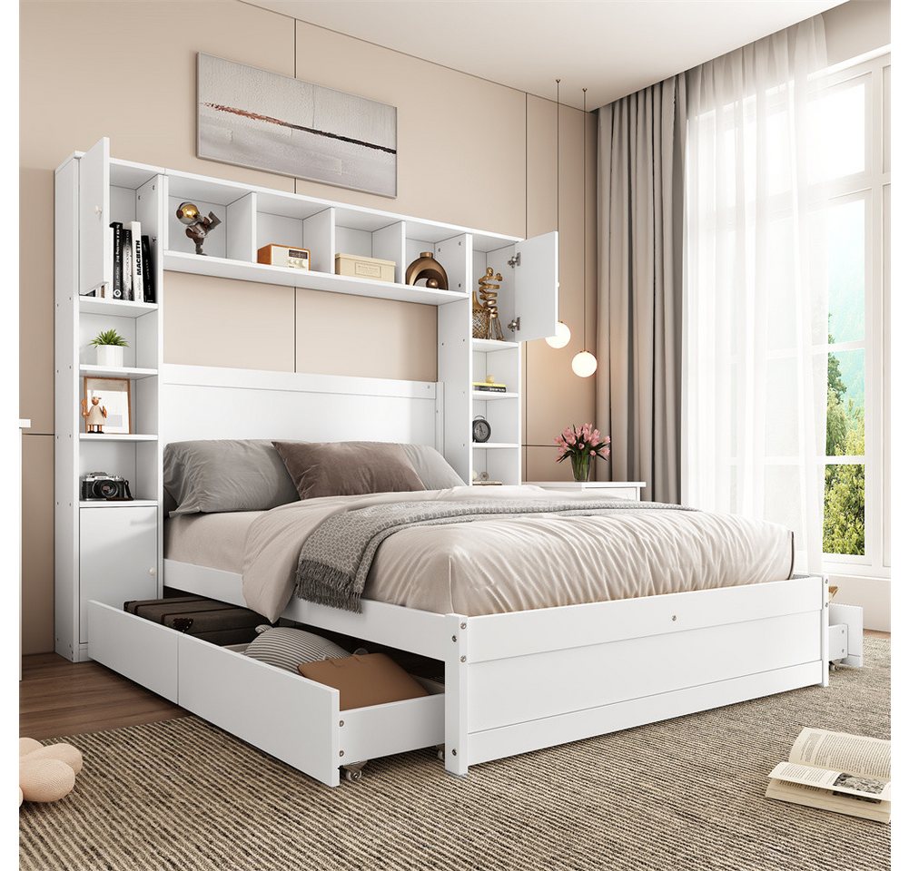 Sweiko Stauraumbett Kinderbett Doppelbett Holzbett Gästebett hohes Bett (Fl günstig online kaufen