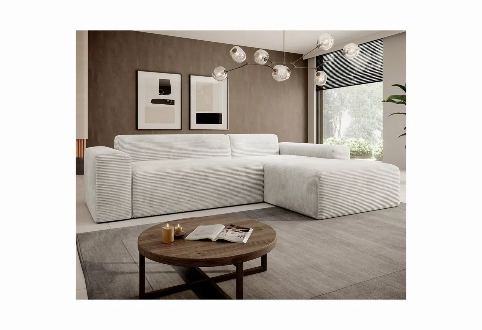 Juskys Ecksofa Vals, modern, L-Form, Stoff, bequem, samtig wie Cord, breite günstig online kaufen