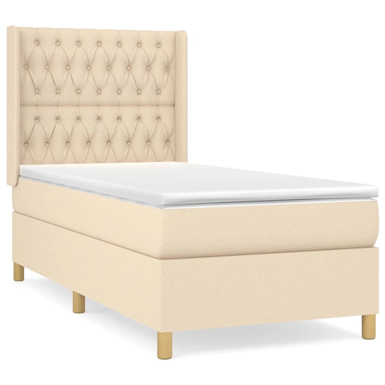 vidaXL Boxspringbett mit Matratze Creme 90x190 cm Stoff1350235 günstig online kaufen