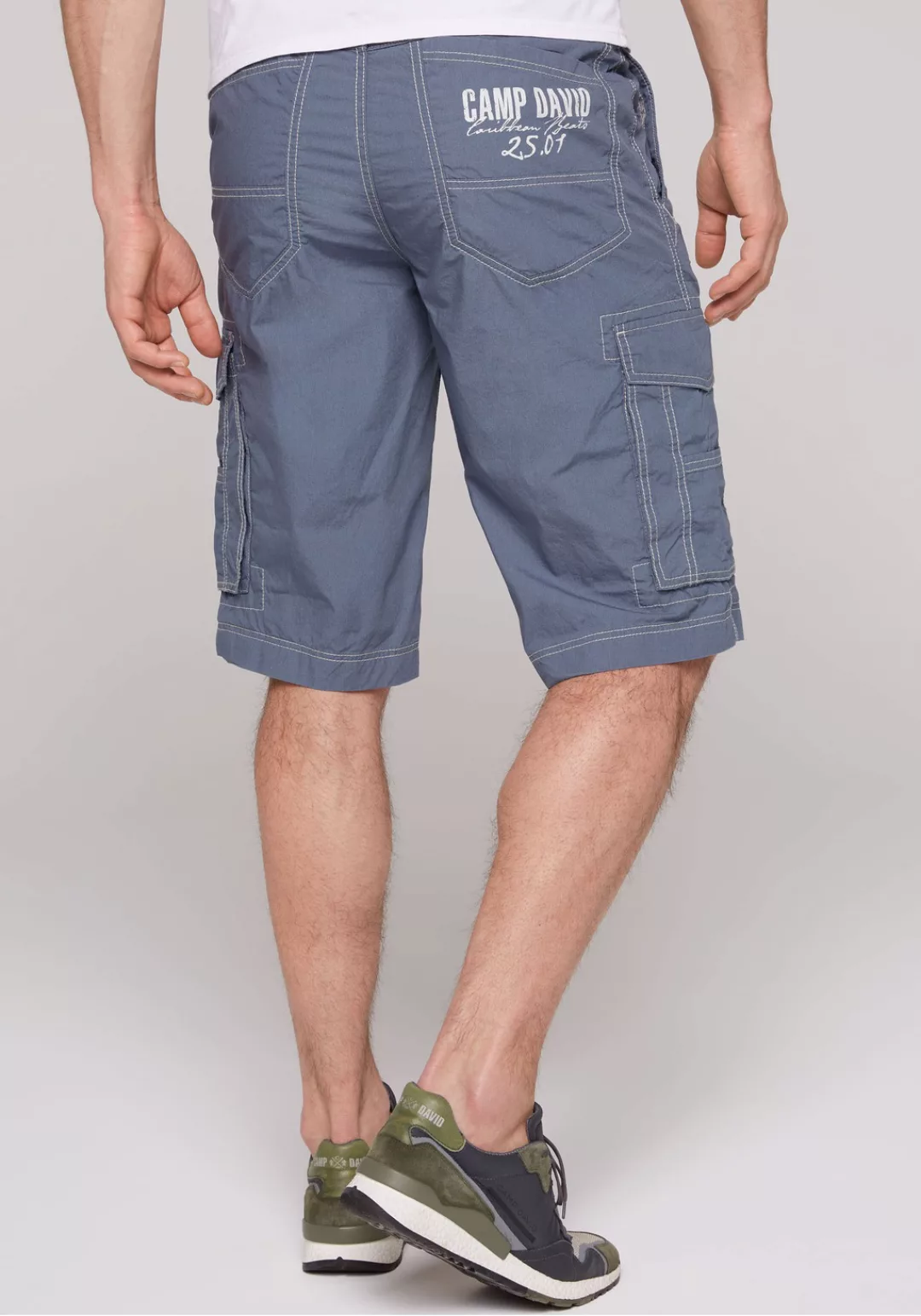 CAMP DAVID Cargoshorts mit Markenlabel an den Taschen günstig online kaufen