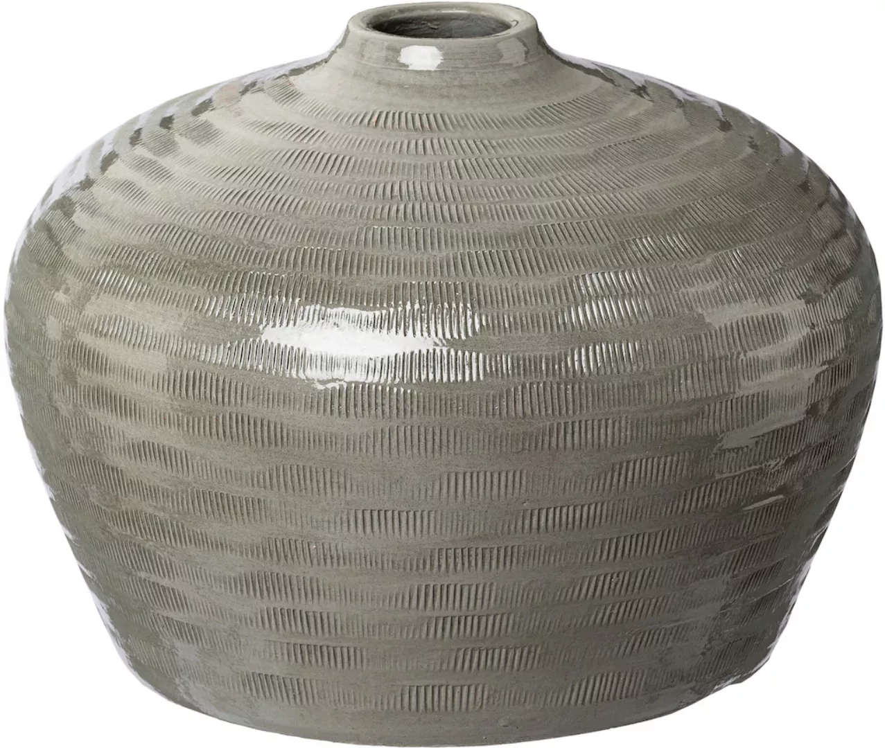 Creativ deco Tischvase »HUMILIS«, (1 St.), aus Keramik, mit Streifenmuster günstig online kaufen
