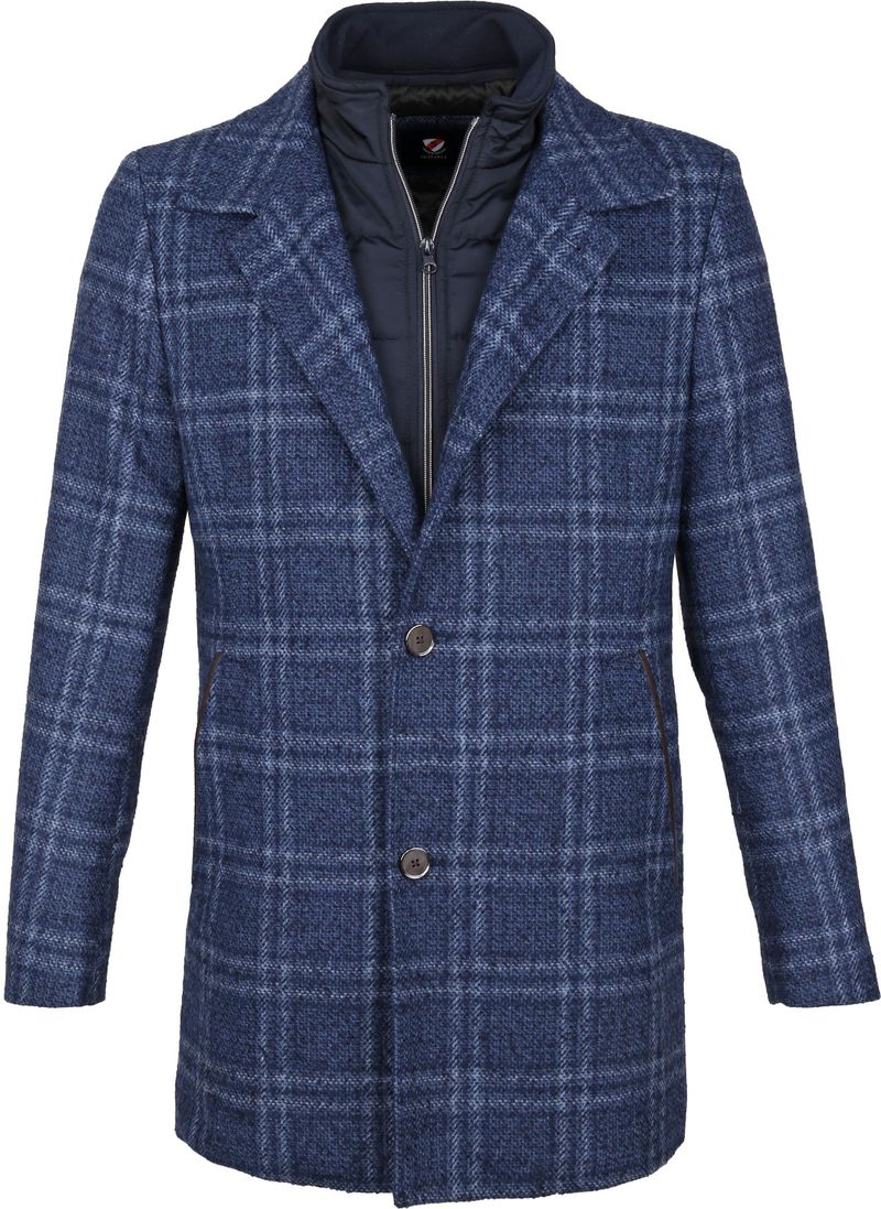 Suitable Geke Coat Woolmix Diamond Blau - Größe 48 günstig online kaufen