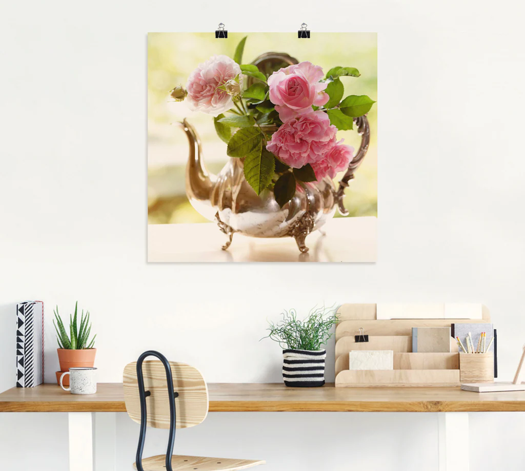 Artland Wandbild "Rosen Romance", Blumen, (1 St.), als Leinwandbild, Poster günstig online kaufen