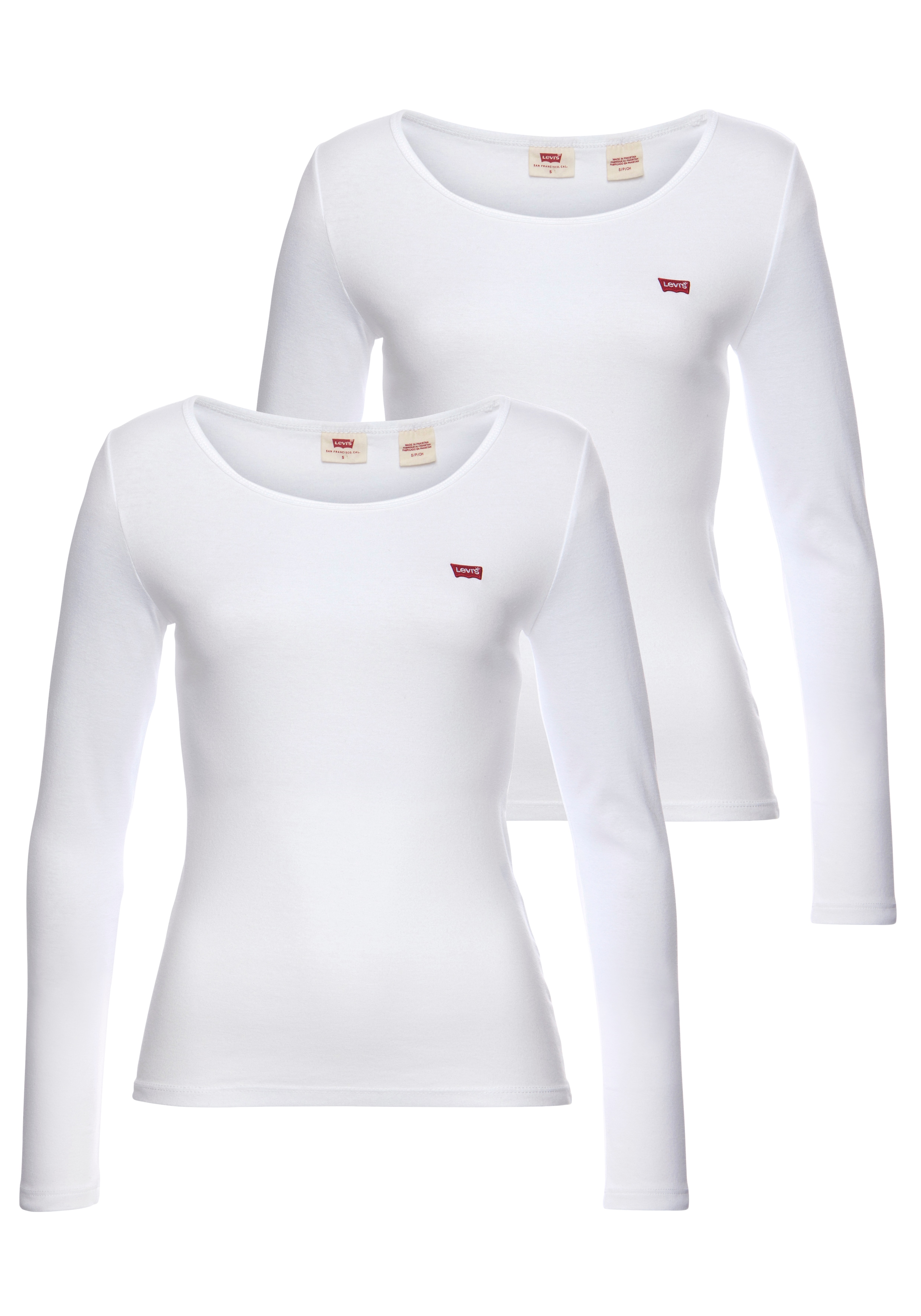 Levi's® Langarmshirt LS 2 Pack Tee (Packung, 2-tlg) mit Batwing Logo-Sticke günstig online kaufen