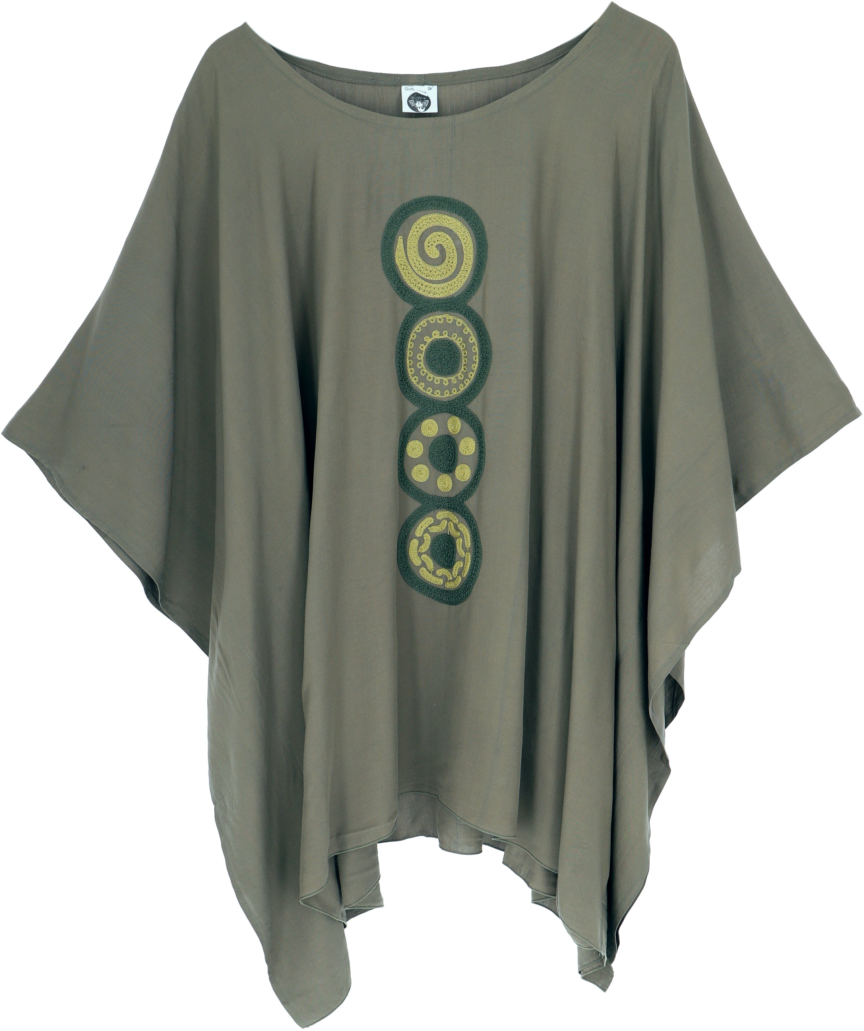 Guru-Shop Longbluse Besticktes Hippie Ponchokleid, Minikleid.. günstig online kaufen