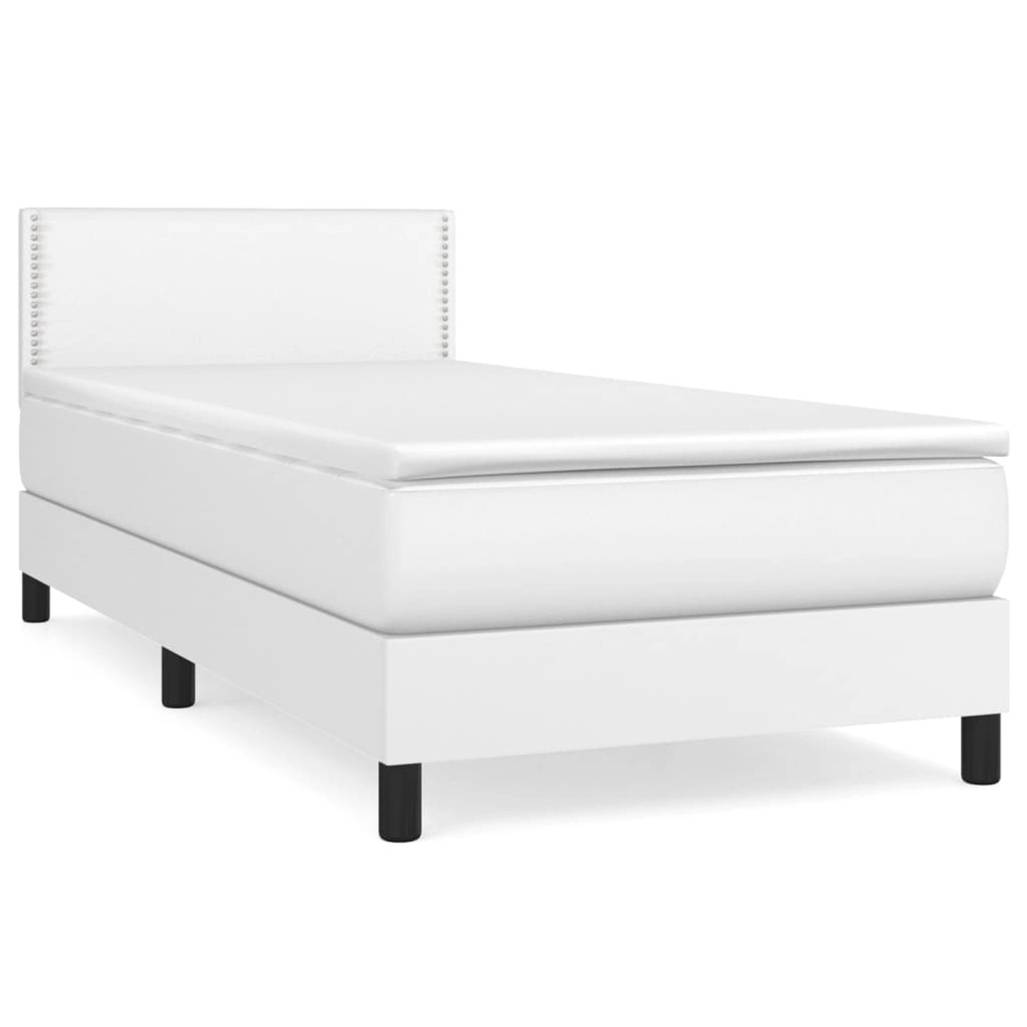 vidaXL Boxspringbett mit Matratze Weiß 100x200 cm Kunstleder1389810 günstig online kaufen