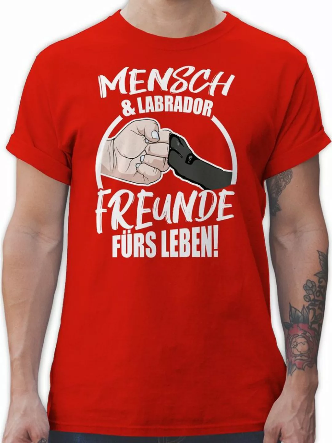 Shirtracer T-Shirt Mensch & Labrador Freunde fürs Leben Geschenk für Hundeb günstig online kaufen