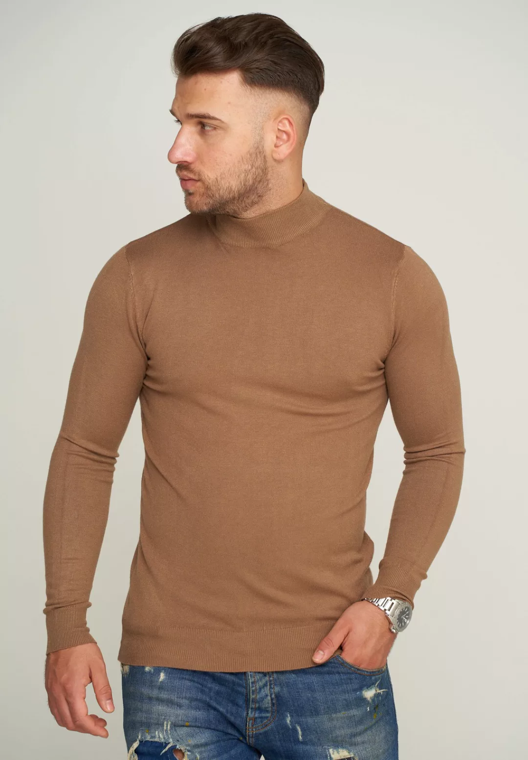 behype Strickpullover "MKBONI", mit kurzem Stehkragen günstig online kaufen