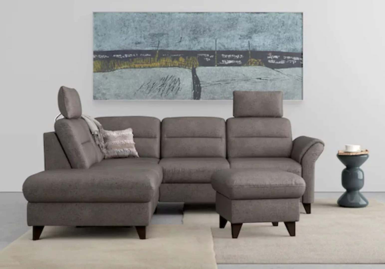 sit&more Ecksofa »Mellum L-Form«, Federkern, wahlweise mit Bettfunktion, St günstig online kaufen