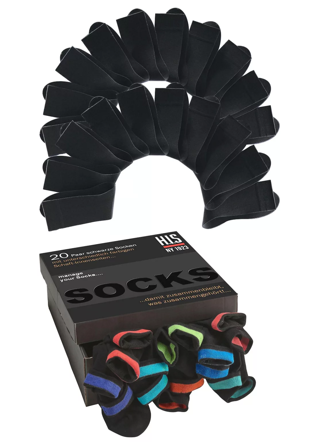 H.I.S Socken, (Box, 20 Paar), in praktischer Geschenkbox günstig online kaufen