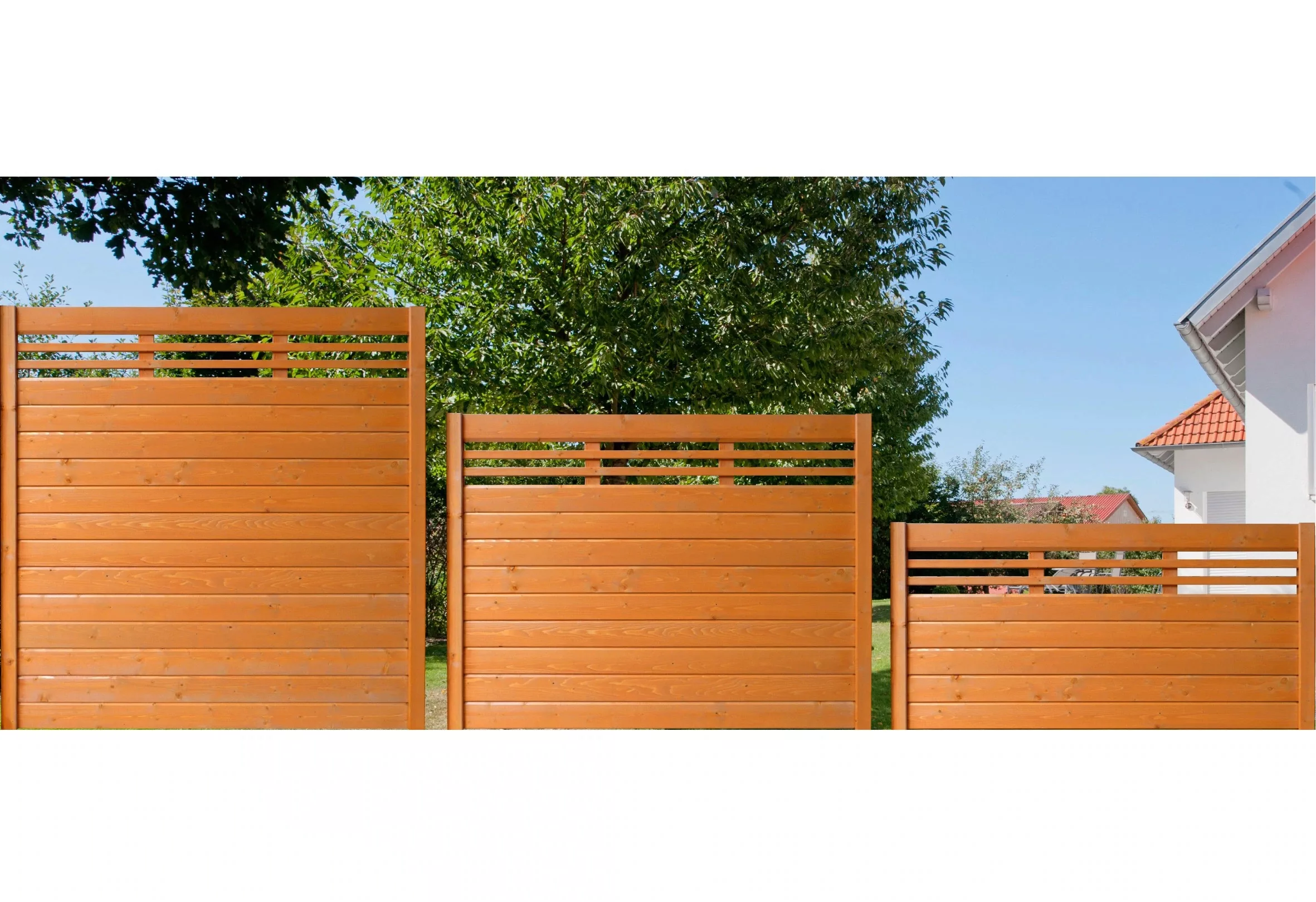 Sichtschutzzaun-Element Typ 137 180 cm x 90 cm Kirschbaumfarben günstig online kaufen