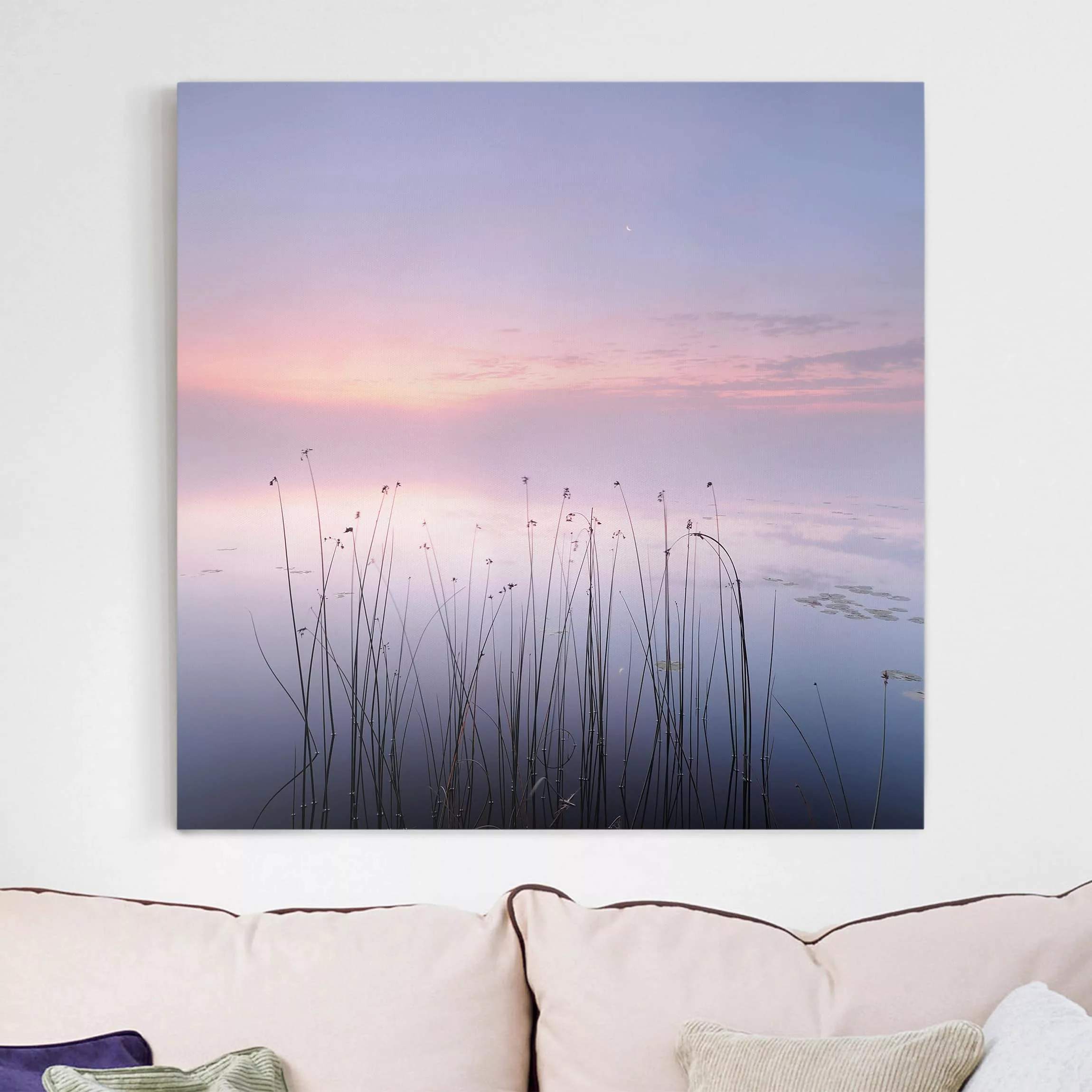 Leinwandbild Natur & Landschaft - Quadrat Idylle am See günstig online kaufen