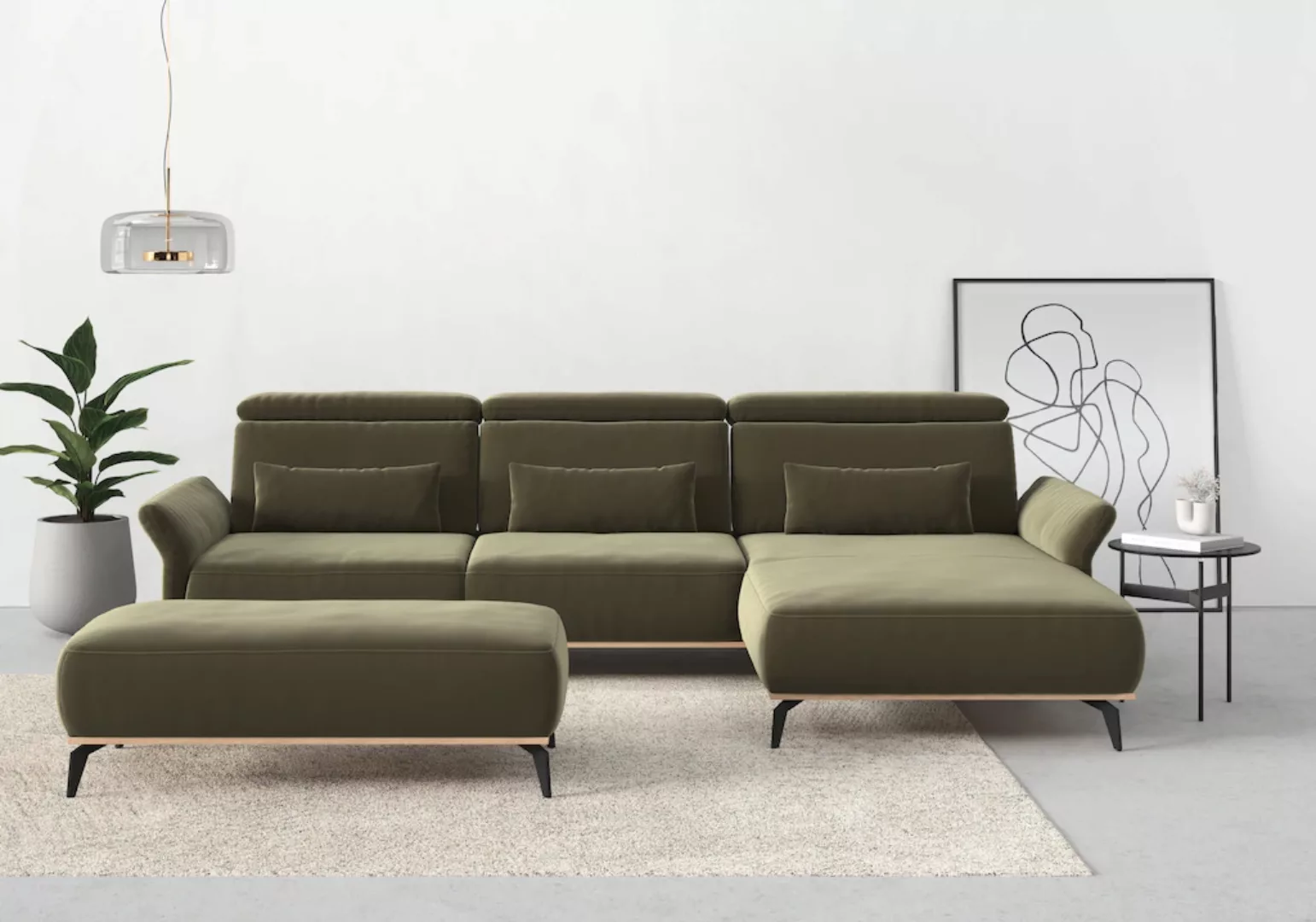 Places of Style Ecksofa "Fjord L-Form", massiv, wahlweise mit Armlehnfunkti günstig online kaufen