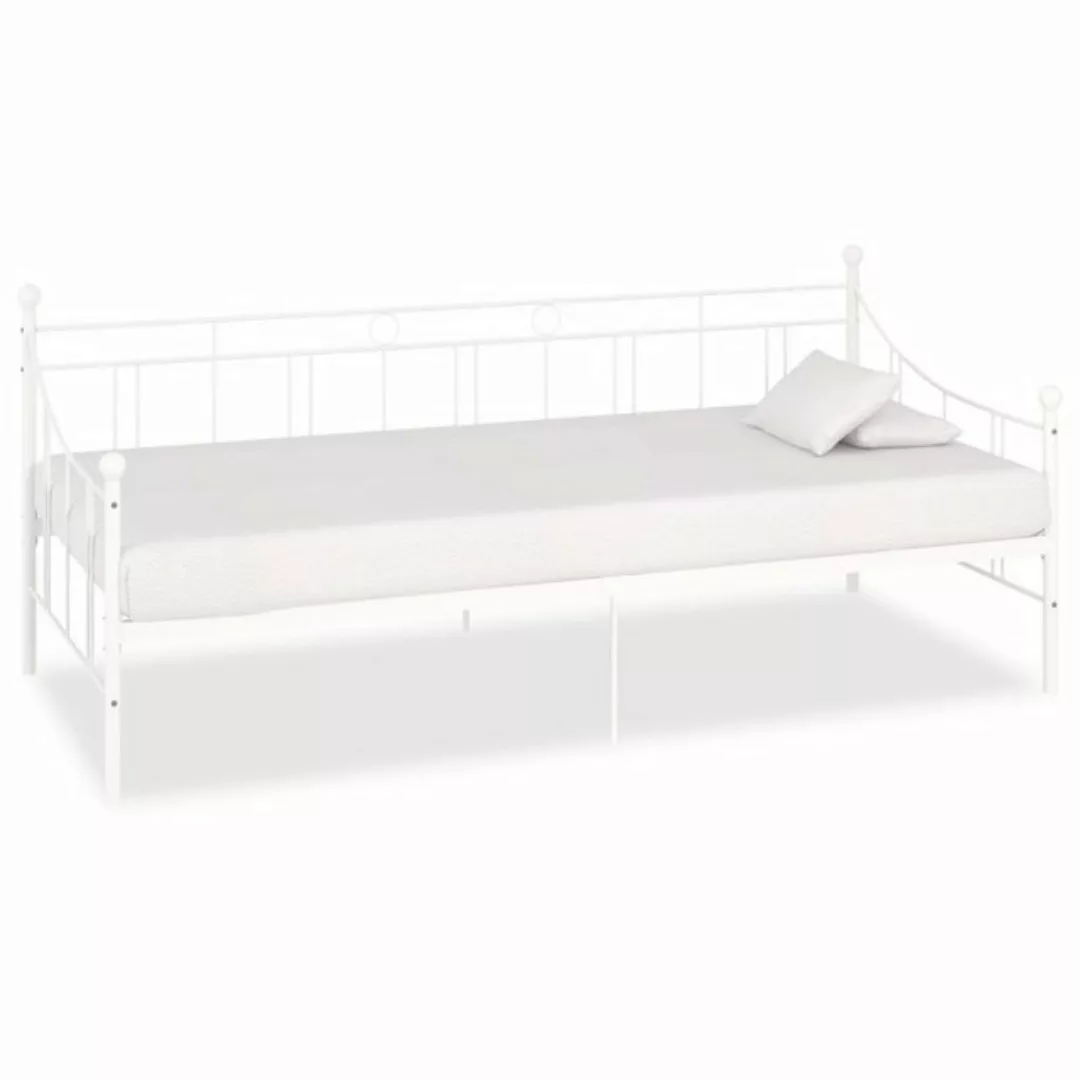 furnicato Bettgestell Tagesbett-Rahmen Weiß Metall 90×200 cm günstig online kaufen