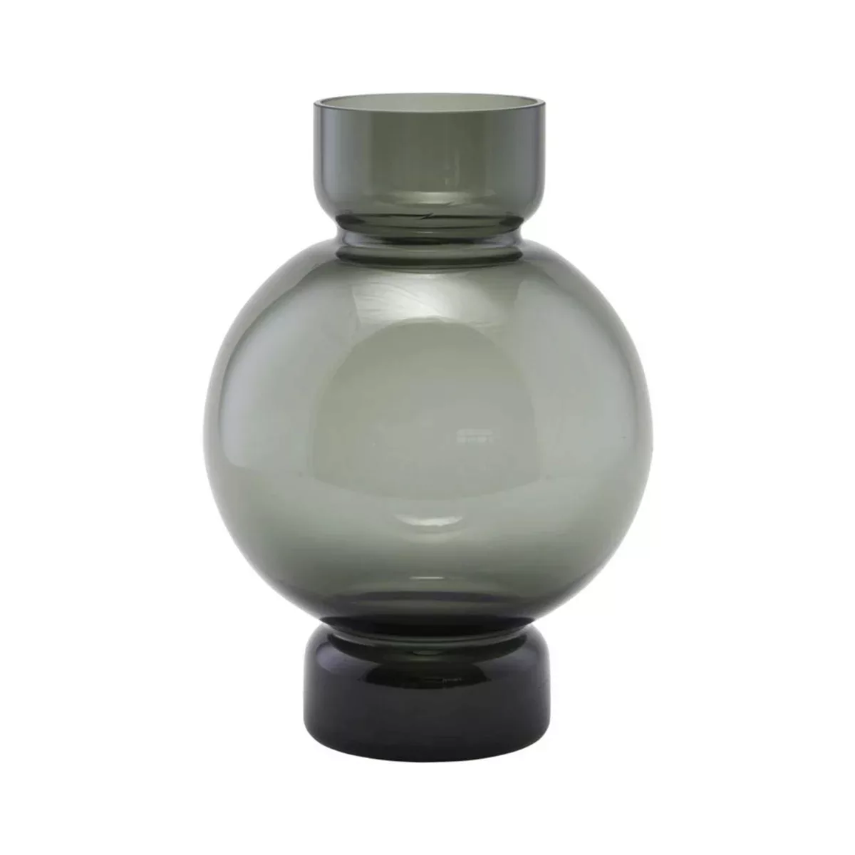 Vase Bubble in Grau aus Glas mit bauchigem Element günstig online kaufen