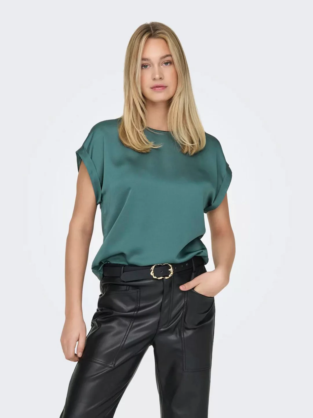 ONLY Kurzarmshirt "ONLLIEKE S/S SATIN MIX TOP WVN NOOS" günstig online kaufen