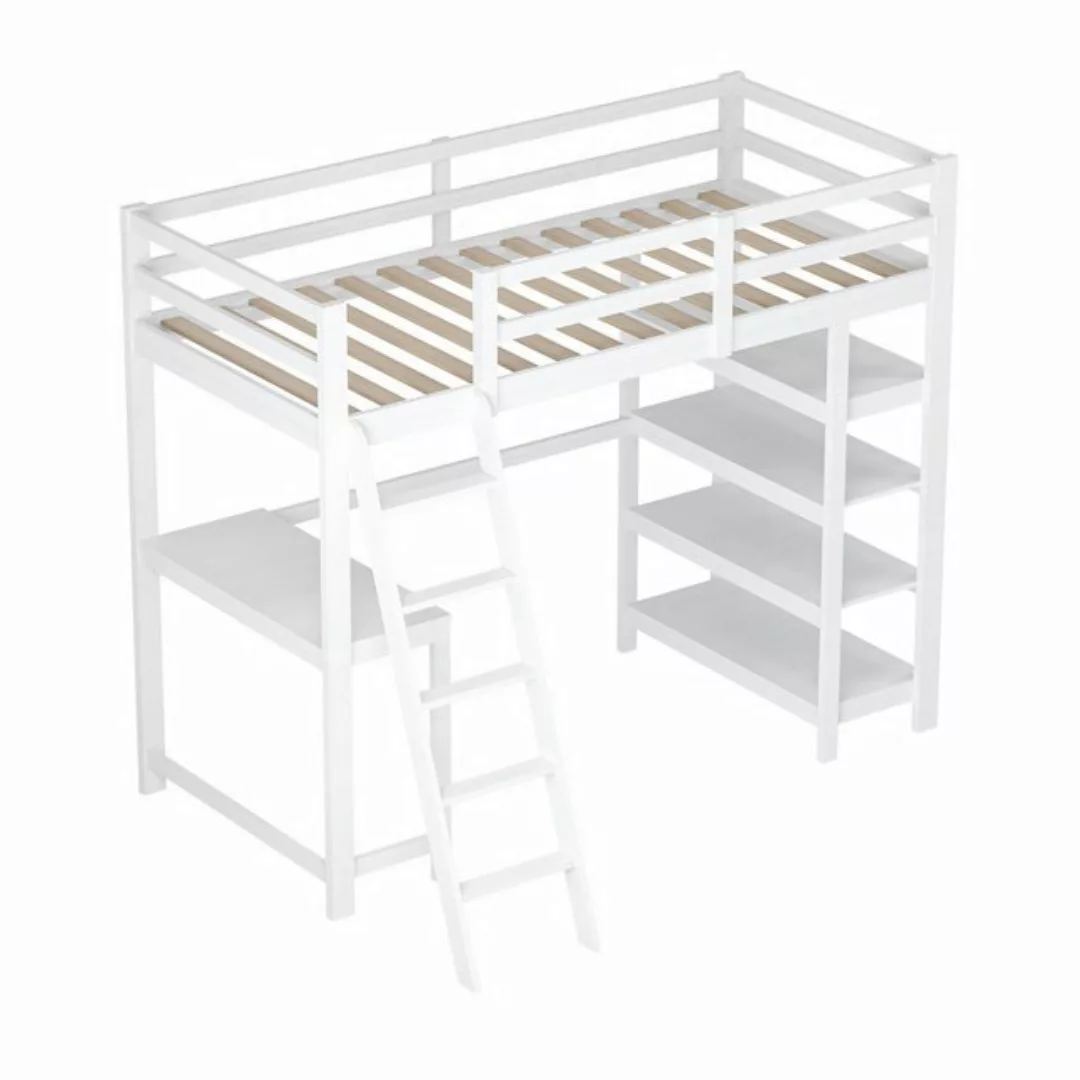 FUROKOY Hochbett Stockbett 90x200cm Massivholz Kinderbett Etagenbett mit Ti günstig online kaufen