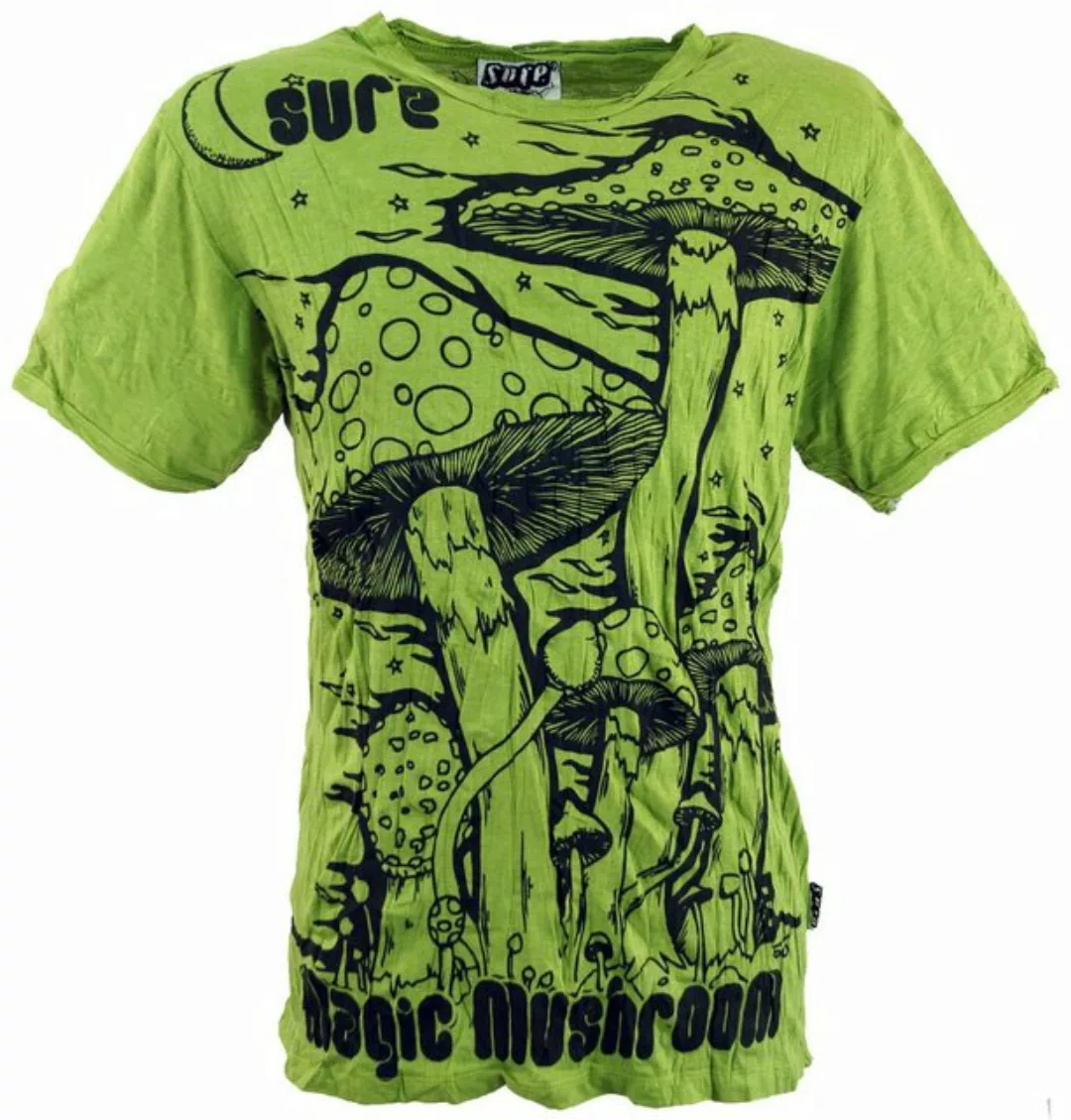 Guru-Shop T-Shirt Sure Herren T-Shirt Magic Mushroom - lemon Goa Style, Fes günstig online kaufen