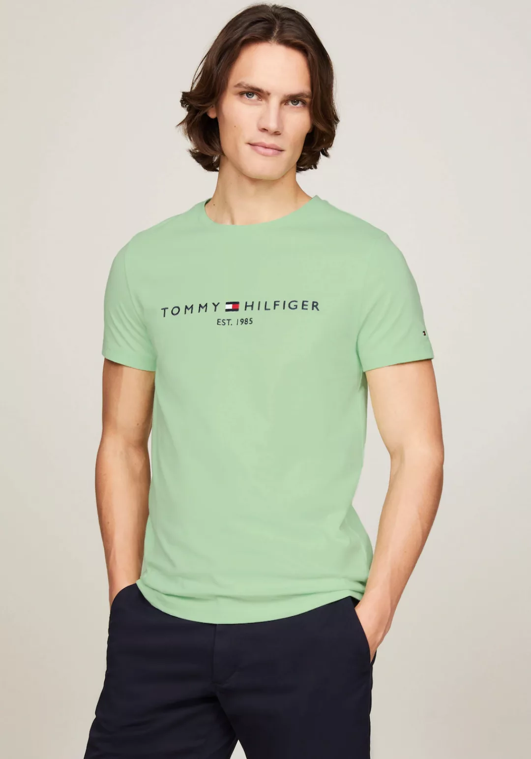 Tommy Hilfiger T-Shirt "TOMMY LOGO TEE", aus reiner, nachhaltiger Baumwolle günstig online kaufen