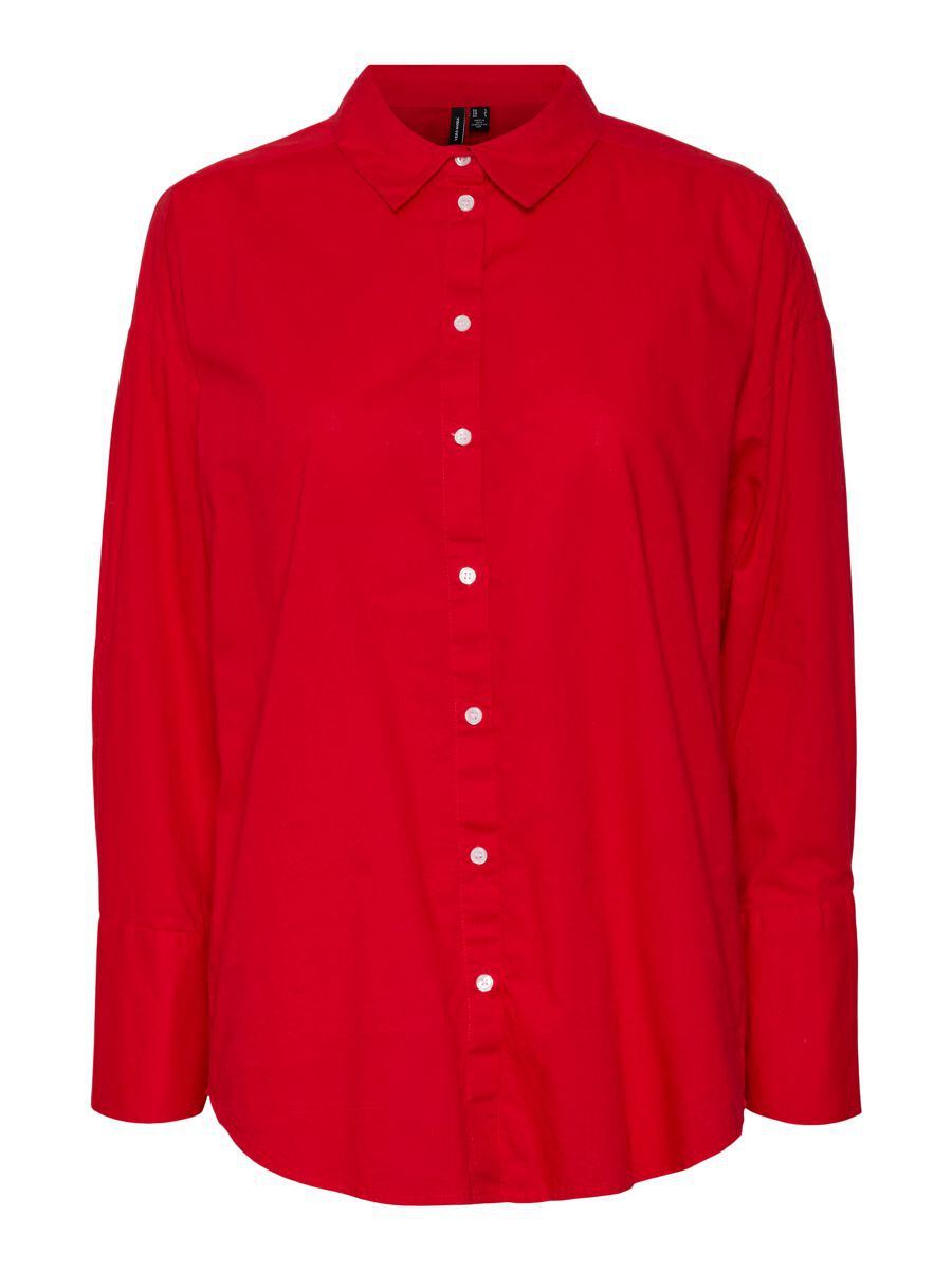 VERO MODA Lange Ärmelbündchen Hemd Damen Rot günstig online kaufen