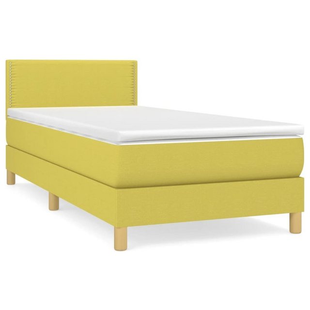 vidaXL Boxspringbett Boxspringbett mit Matratze Grün 100x200 cm Stoff Bett günstig online kaufen