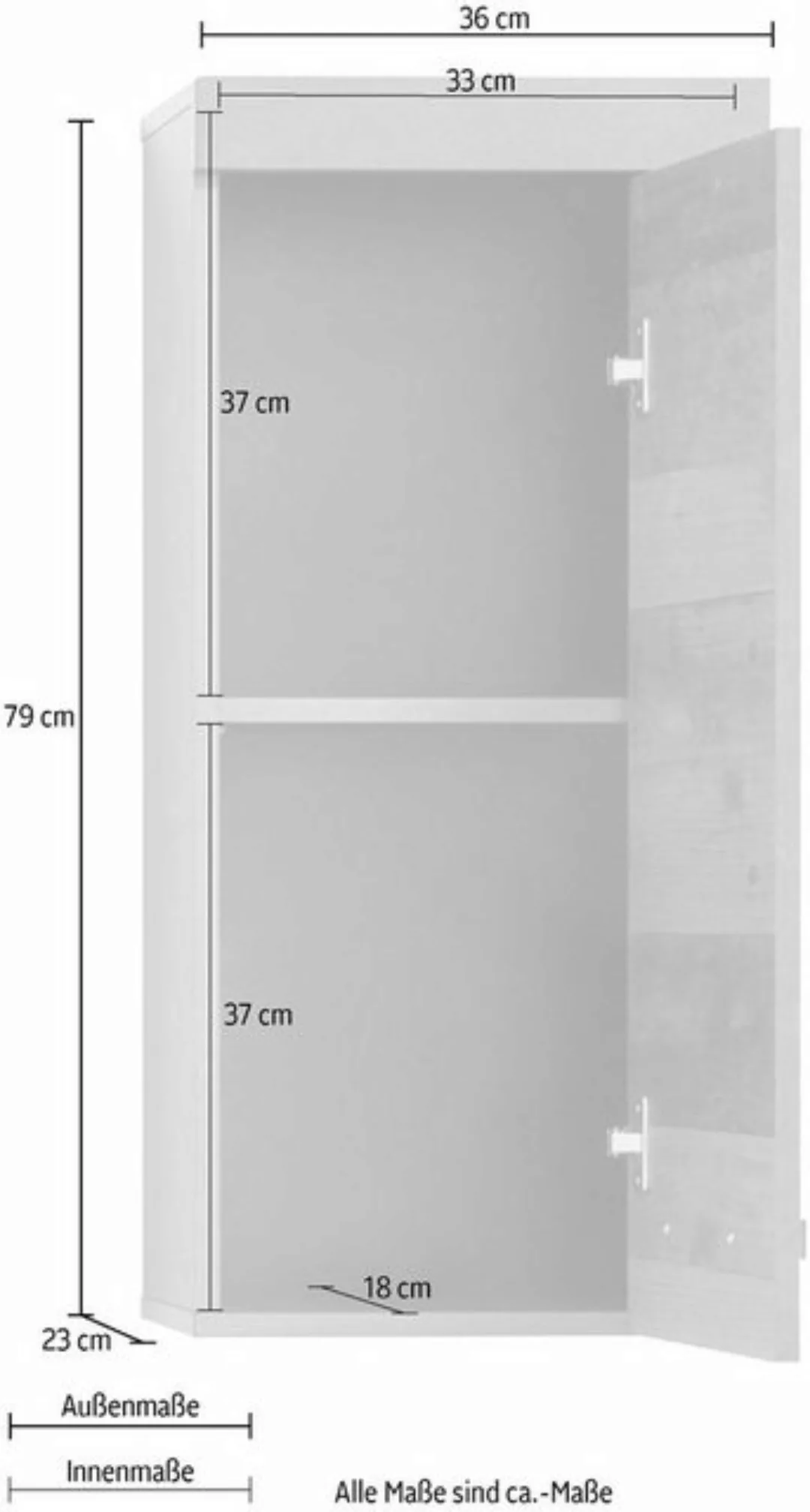 INOSIGN Hängeschrank Ilana Badschrank im modernen Industrial Style - Maße ( günstig online kaufen