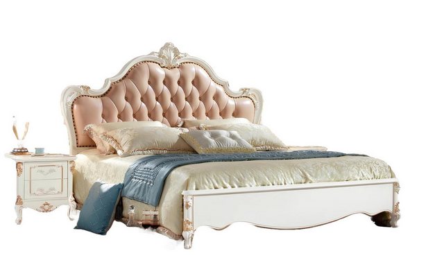 Xlmoebel Bett Königliches Chesterfield Bett aus Leder für Schlafzimmer in d günstig online kaufen