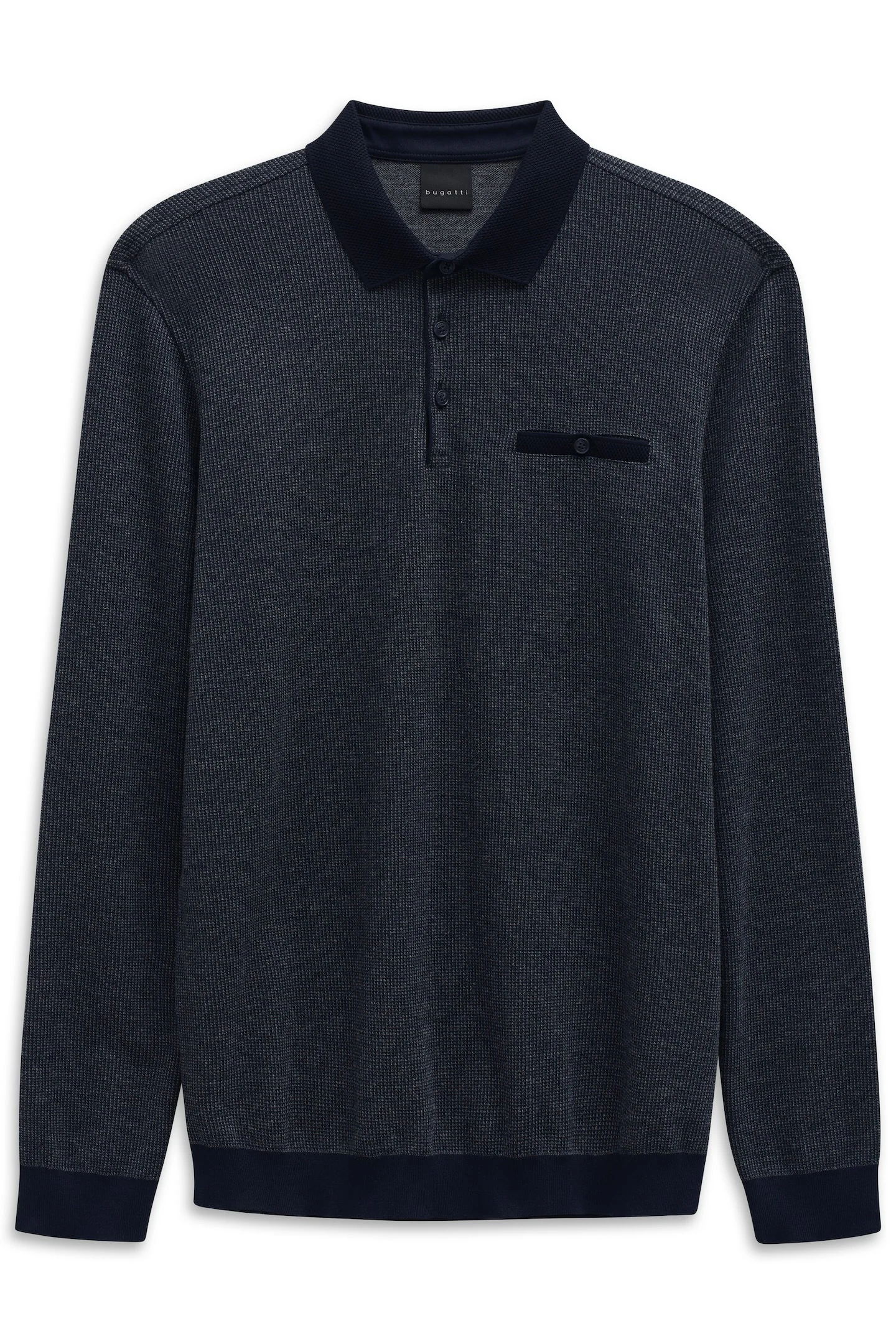 bugatti Langarm-Poloshirt "Modern Fit", mit Brusttasche und Knopfleiste günstig online kaufen