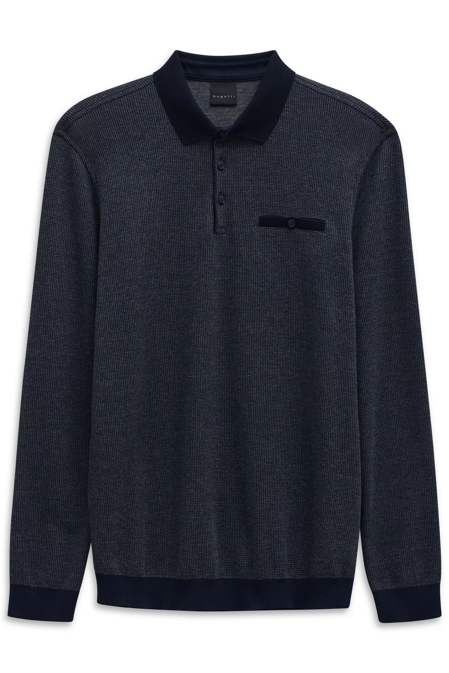 bugatti Langarm-Poloshirt "Modern Fit", mit Brusttasche und Knopfleiste günstig online kaufen