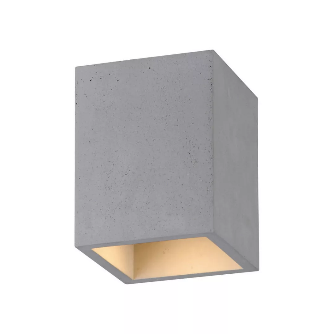 Paul Neuhaus Deckenlampe Eton, grau, Beton, 11cm x 11cm, G9 günstig online kaufen