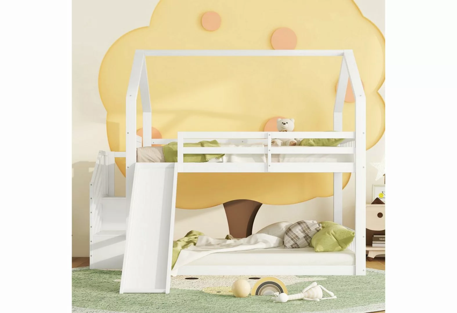 WISHDOR Kinderbett Etagenbett Hausbett Jugendliche (mit Stauraumtreppe und günstig online kaufen