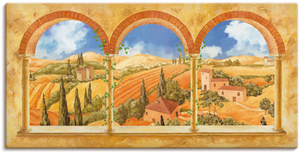 Artland Wandbild »Drei Torbögen mit Blick in die Toskana«, Fensterblick, (1 günstig online kaufen