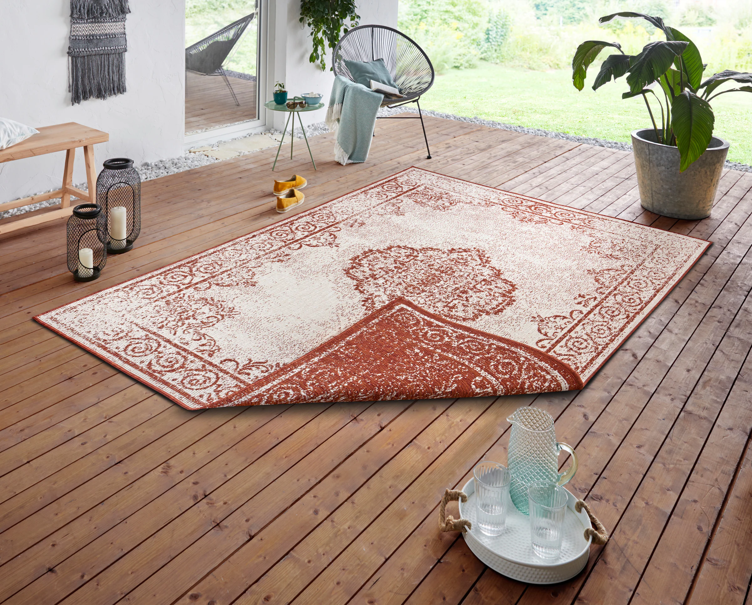 NORTHRUGS Teppich »CEBU Wendeteppich«, rechteckig, 5 mm Höhe, In-& Outdoor, günstig online kaufen