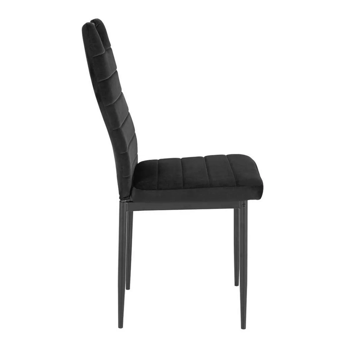 Hochlehner Stuhl Set in Schwarz Gestell aus Metall (Set) günstig online kaufen