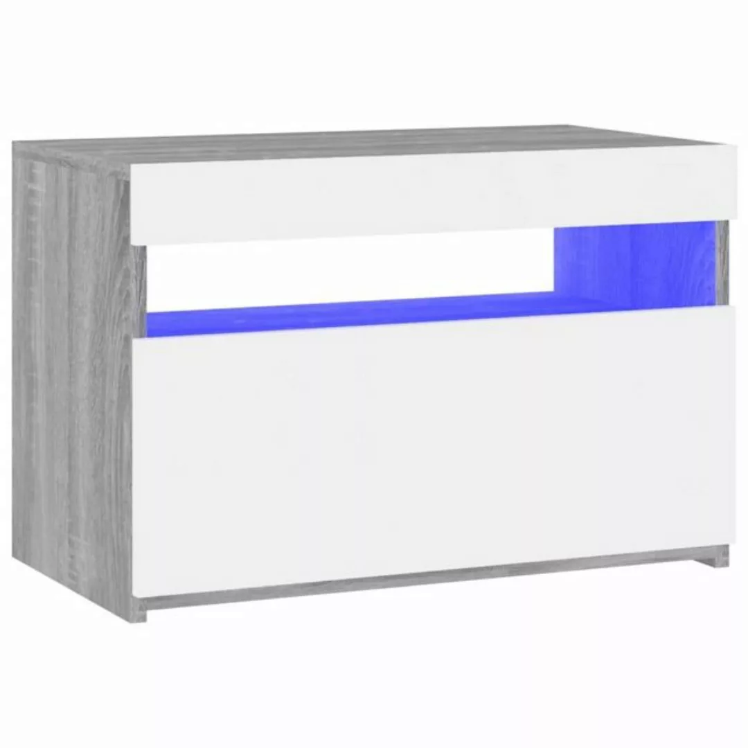 vidaXL TV-Schrank TV-Schrank mit LED Leuchten Grau Sonoma 60x35x40 cm Lowbo günstig online kaufen