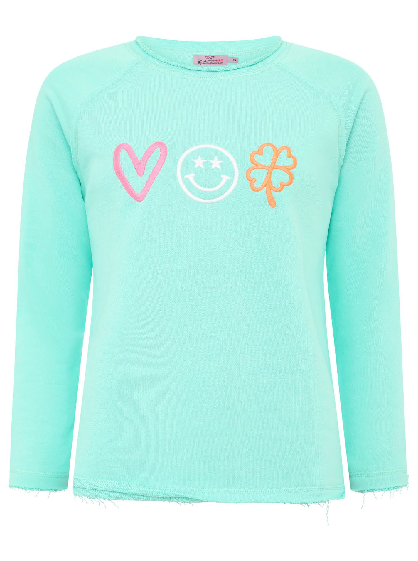 Zwillingsherz Sweatshirt "Love Smile Luck" mit günstig online kaufen