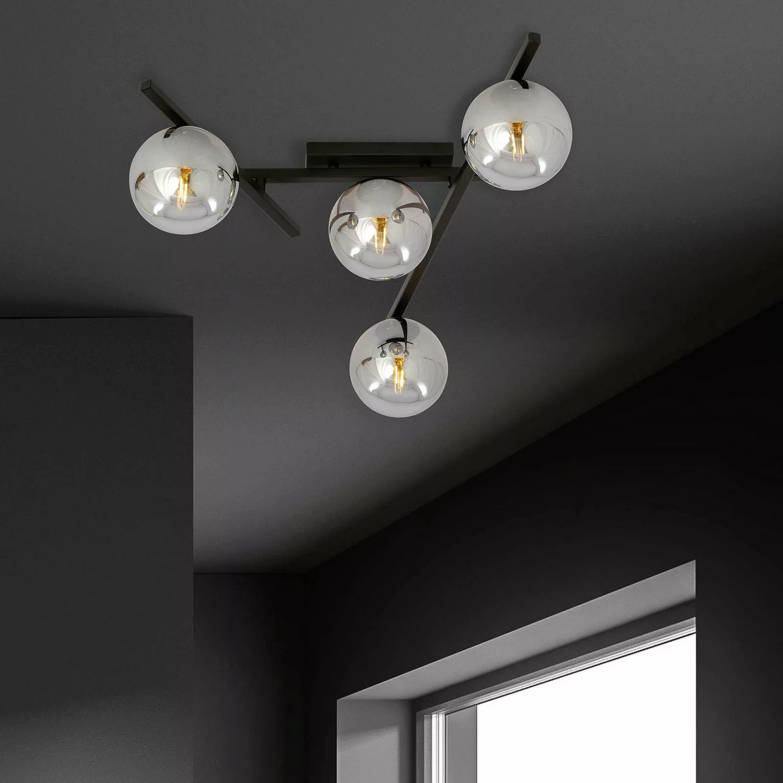 Deckenlampe Smart, schwarz/grafit, 4-flammig günstig online kaufen