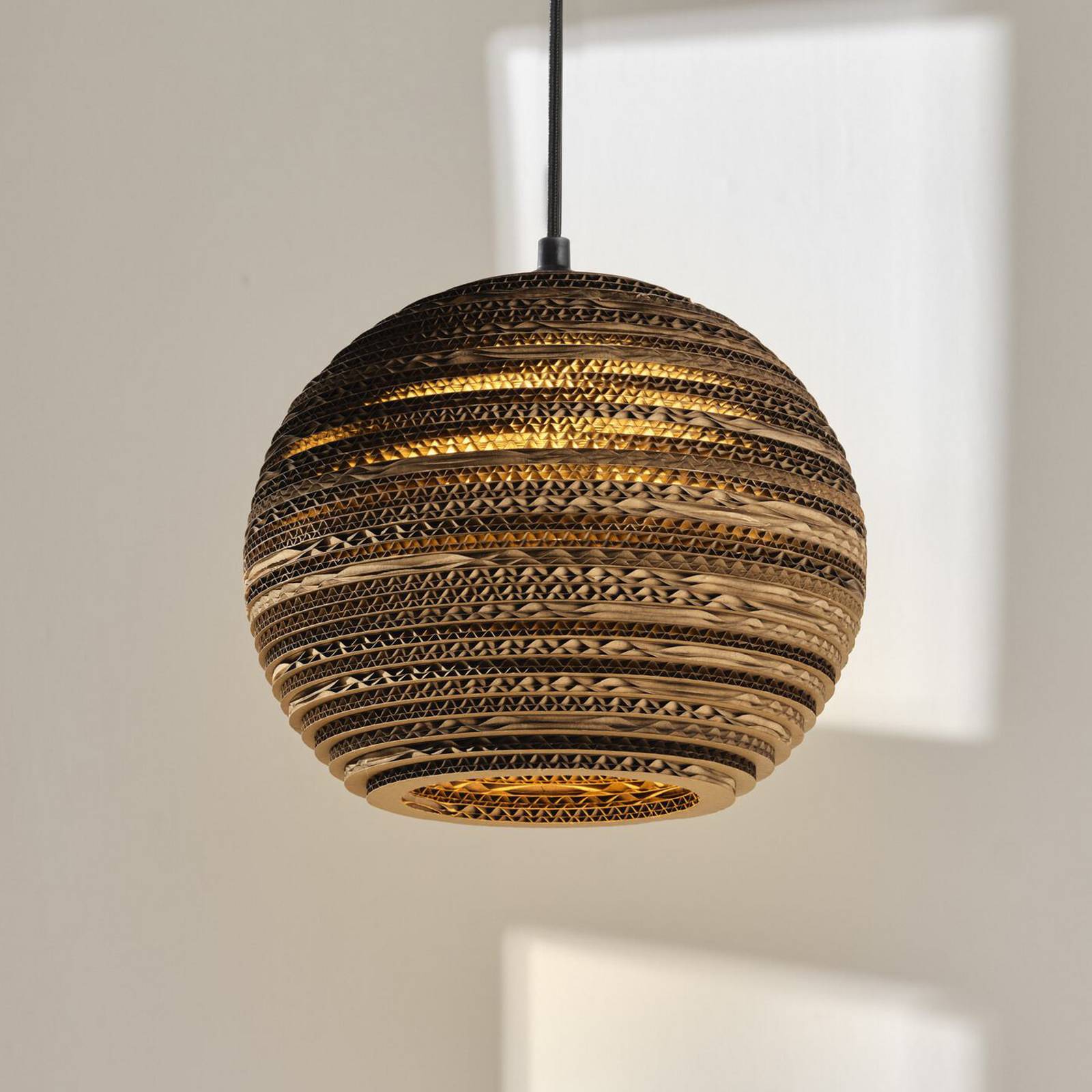 OSRAM Hängeleuchte BALL, braun, Ø 26 cm, Wellpappe, E27 günstig online kaufen