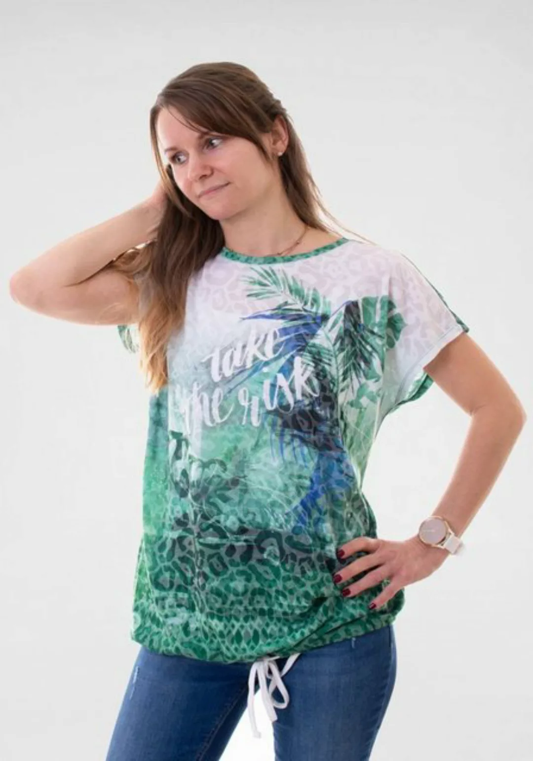 NAVIGAZIONE Kurzarmshirt Tropical mit animalprint günstig online kaufen