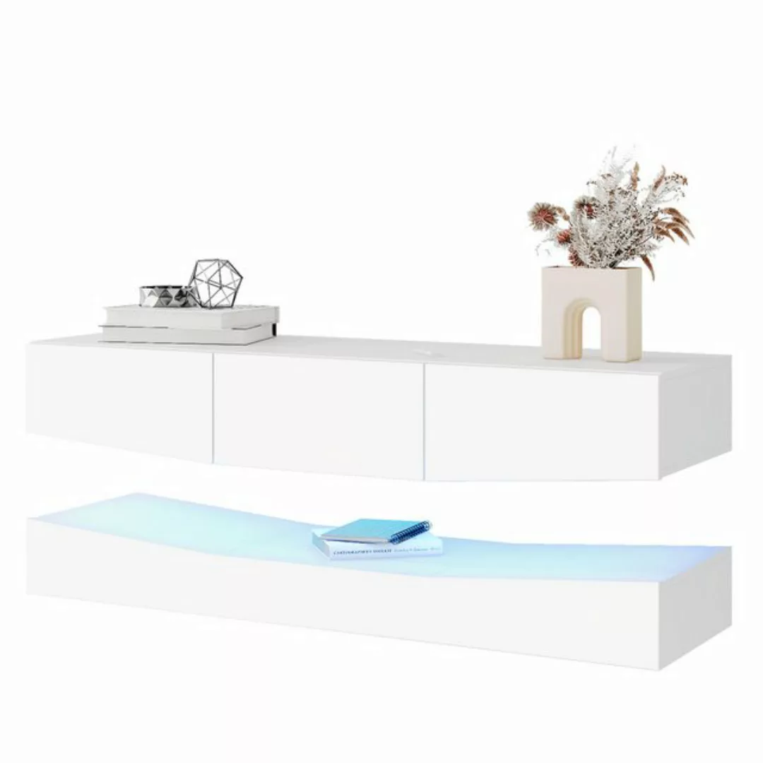 HAUSS SPOLE TV-Schrank Hängend TV Stand mit LED-Beleuchtung für Wohnzimmer günstig online kaufen