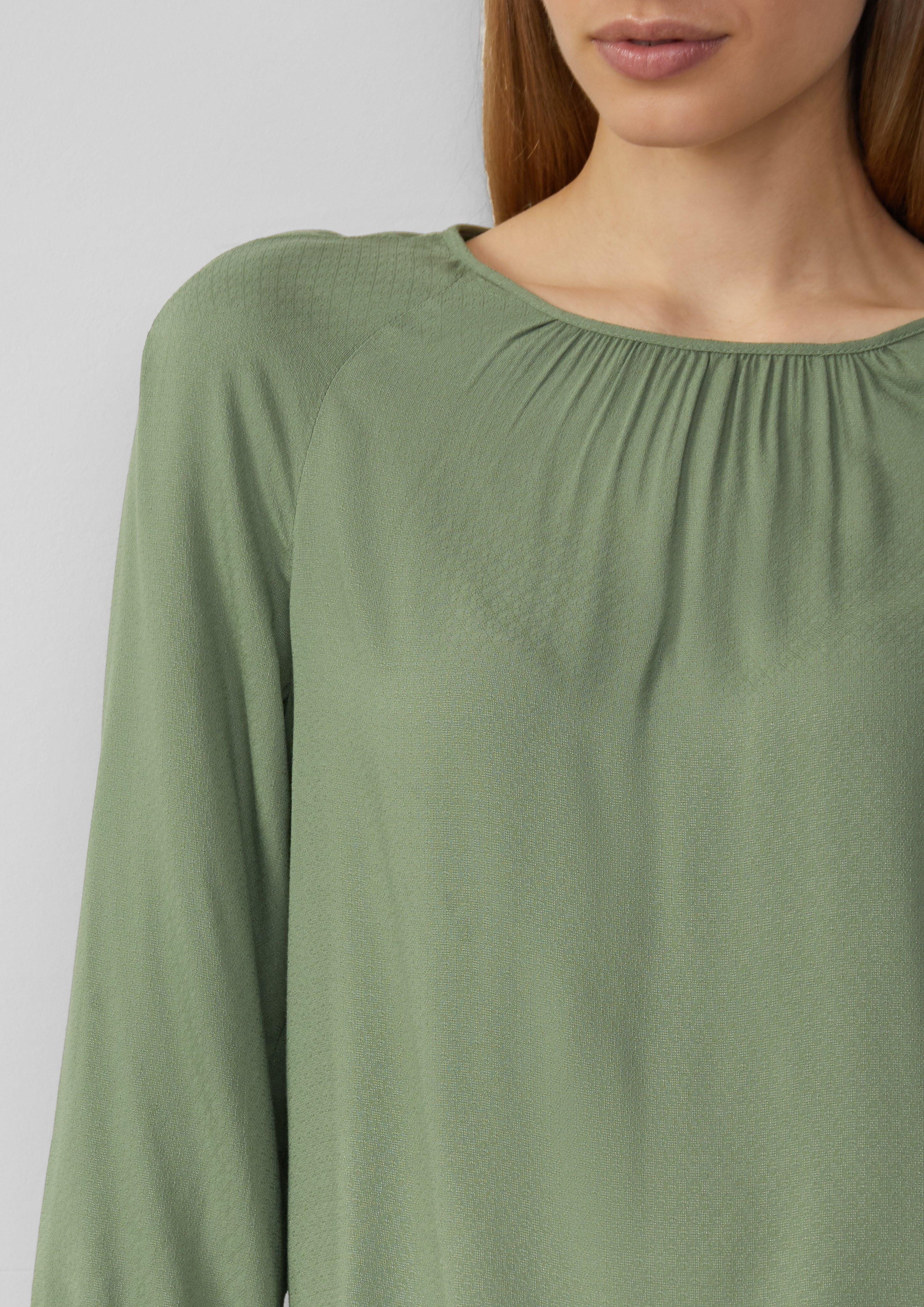 s.Oliver Langarmbluse Strukturierte Viskose-Bluse mit Raff-Details günstig online kaufen