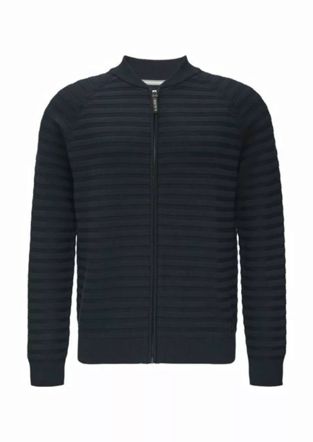 s.Oliver Strickjacke Strickjacke mit Strukturstreifen Logo günstig online kaufen