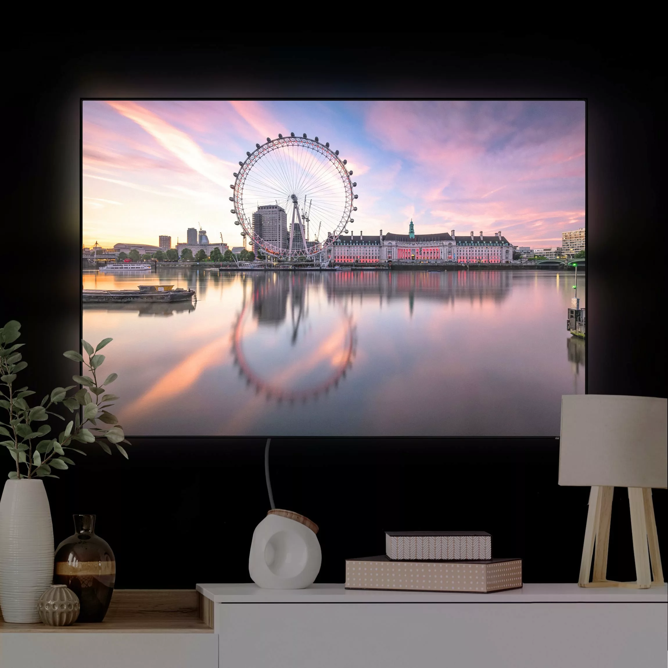 LED-Wechselbild London Eye bei Sonnenaufgang günstig online kaufen