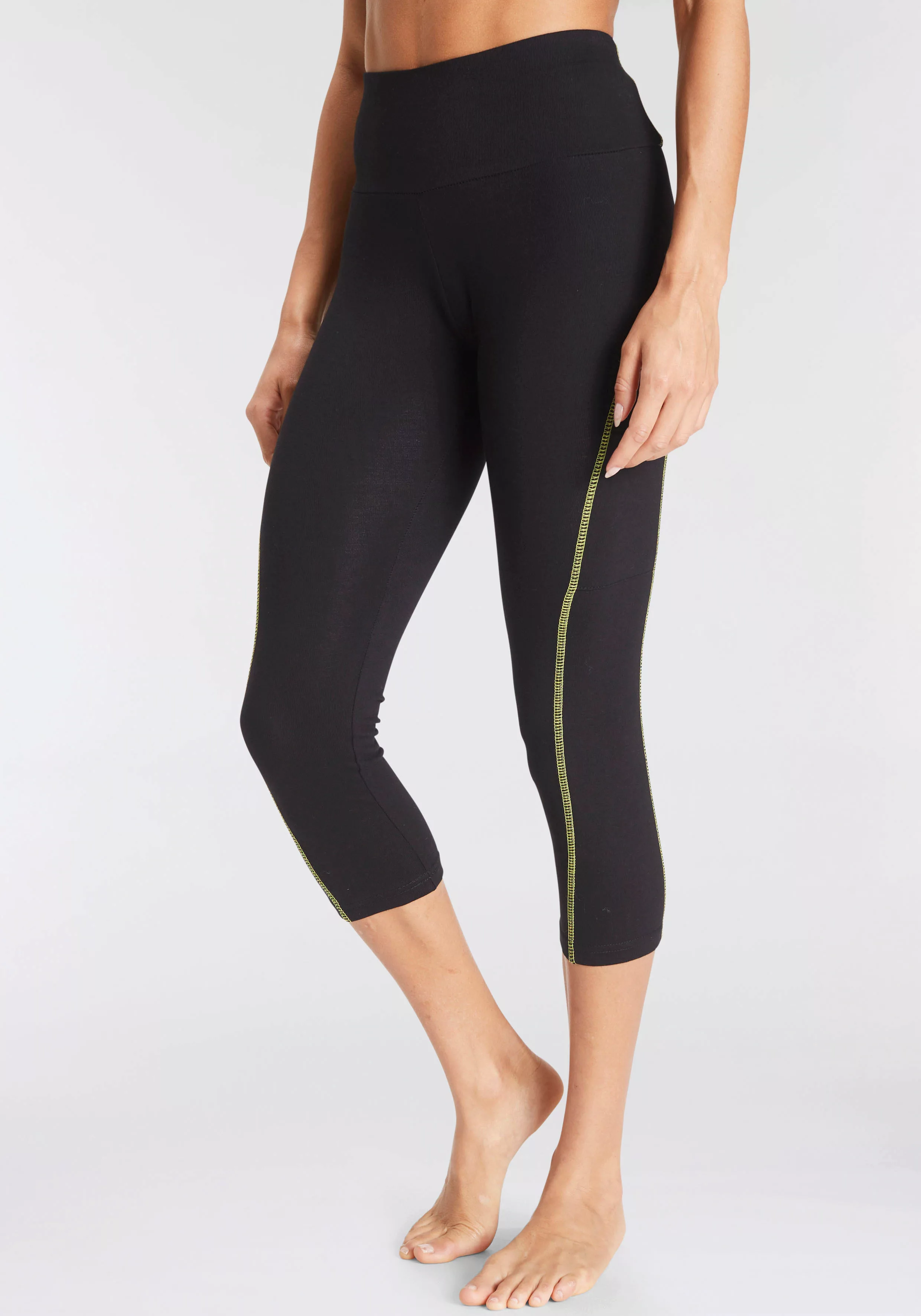 LASCANA ACTIVE Caprileggings "-Sporthose", mit Kontrastnähten und breitem B günstig online kaufen