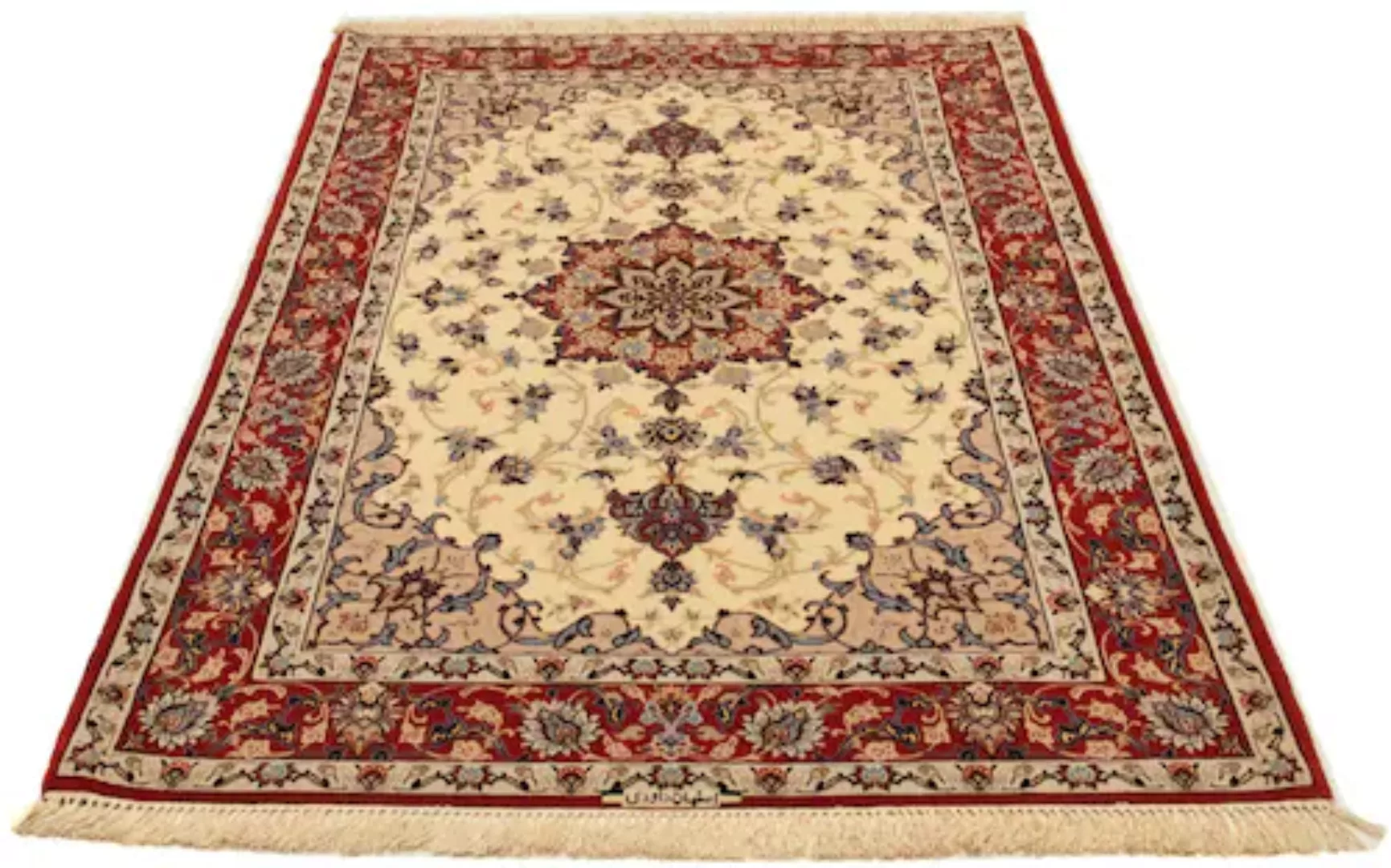 morgenland Teppich »Isfahan Teppich handgeknüpft beige«, rechteckig günstig online kaufen