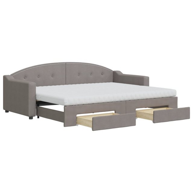 vidaXL Bett Tagesbett Ausziehbar mit Schubladen Taupe 80x200 cm Stoff günstig online kaufen