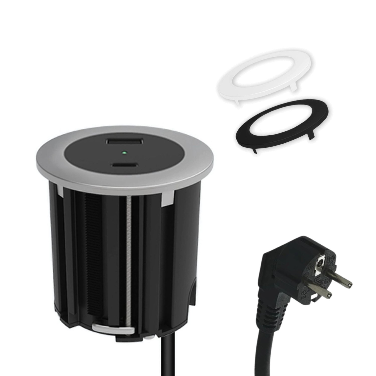 kalb USB Einbausteckdose Mit USB-C Und USB-A Insgesamt 45W 54mm Rund Für Mo günstig online kaufen